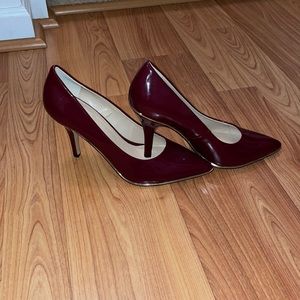 Burgundy Pump with Gold Trim